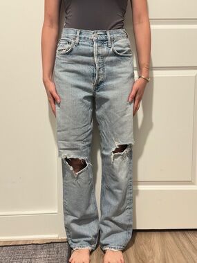 AGOLDE Size 25 Distressed Light Wash Jeans